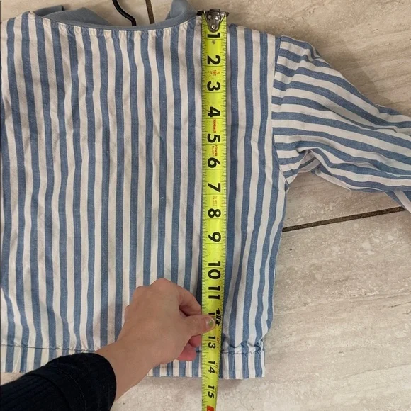 Vintage Reversible Chambray Denim Pinstripe Cow Patch Zip Jacket Kids - Picture 15 of 15